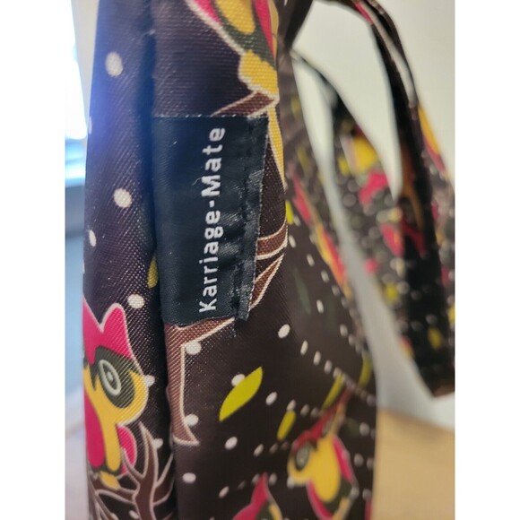 Karriage Mate Owl Tote Bag Large Attached Pouch Multicolor Zip Closure EUC - Picture 8 of 10